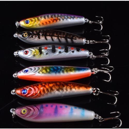 6pcs Fishing Lures VIB 6cm/14g Fishing Hard Bait Crankbaits Isca Artificiais Pesca Sea Wobbler Swimming Baits 3D Eyes