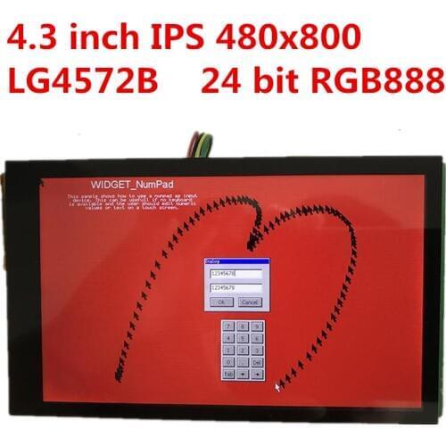 800480 display 4.3inch TFT LCD screen module Capacitive touch panel Adapter PCB base board LG4572B 24 bit RGB888 STM32 board