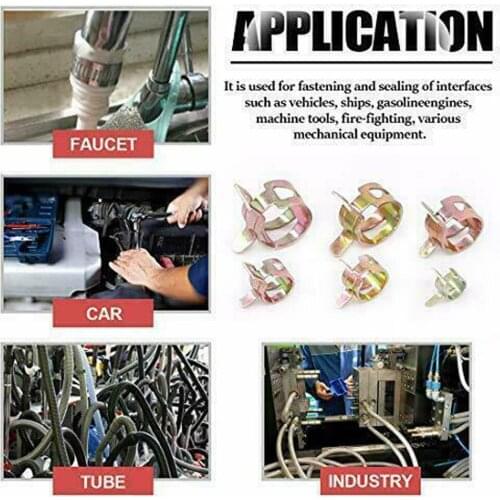 80x Motorcycle Spring Clip Fuel Water Hose Clamp Tube Fastener W/Storage Box Set