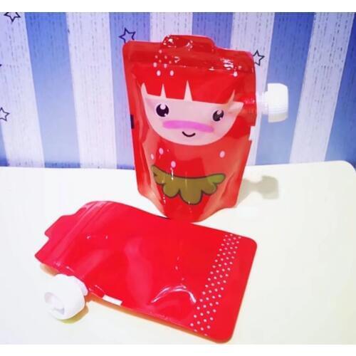 Free shipping 5Pc/lot BPA Free Baby Feeding Bag Zip Lock Healthy Cute Cartoon Reuasable Food Pouch Bag