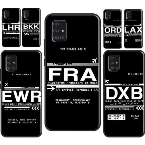 Funny Airport Code For Samsung A31 A51 A71 A11 M21 M31 Case For Galaxy A70 A50 A40 A10 A30 A20e A21S Cover