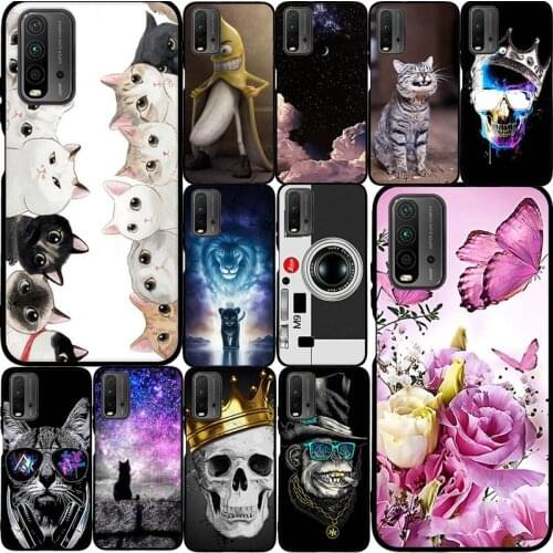 For Xiaomi Poco M3 Redmi 9 Power Case TPU Cats For Redmi 9 Power 9power Redmi9 Power Case Rose Capa For Xiaomi Poco M3 M 3 Cover