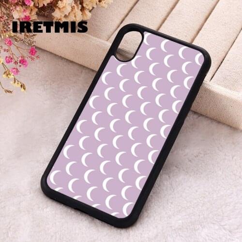 Iretmis 5 5S SE 2020 Phone Cover Case for iPhone 6 6S 7 8 Plus X Xs XR 11 12 Mini Pro Max Rubber Silicone Crescent Moon