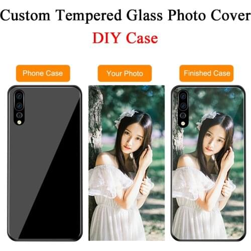 Custom Design Tempered Glass Case For Huawei P30 P20 Lite P Smart 2019 P10 Lite Mate 30 Mate 20 Pro Honor 10 Lite 8X Cover Photo