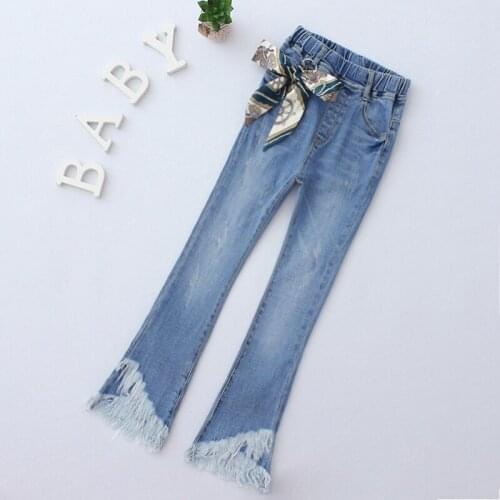 Tassels Jeans Pants for Teenage Girl Cotton Jeans for Girls Skinny Leggings Pants Jeans Casual Trousers 3y-15y Girls Jeans