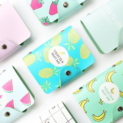 20 Bits Cute Card ID Holders Case PU Leather Function Business Card Holder Women Credit Passport Card Bag Passport Card Wallet