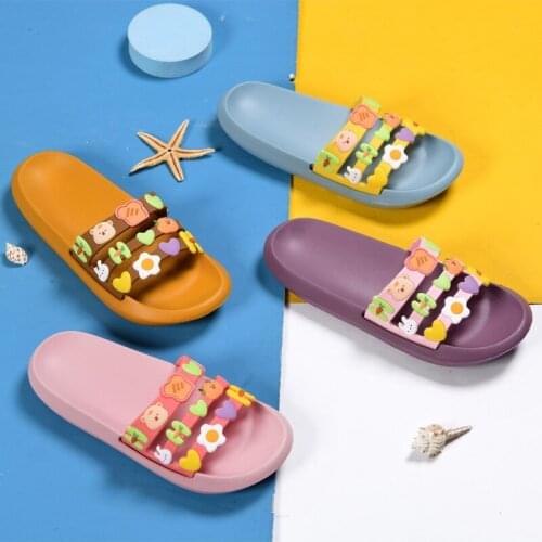 JALANJALKI Lovely Women Slippers Thick Sole Indoor Bathroom Platform Non-Slip Light EVA Men Shoes Animal Prints Casual Slides