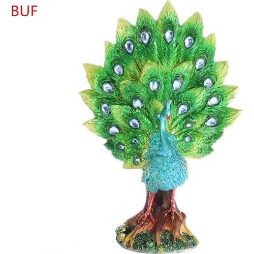 Beautiful Resin Crafts Peacock Statue Modern Home Decoration Accessories Colorful Peacock Sculpture Resin Home Decoration Statue