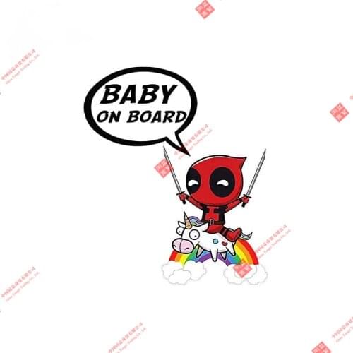 Hot Cate BABY ON BOARD Signs Car Sticker Decal Decor Dead Pool Sunscreen Sunscreen