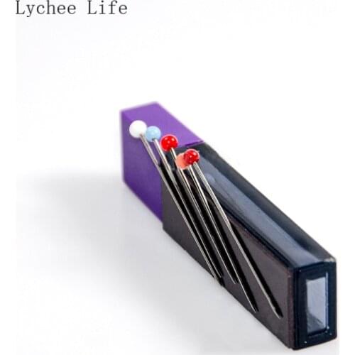 Lychee Life Magnetic Needle Storage Box Plastic DIY Inserting Needle Suction Box Convenient Magnetic Sewing Needle Storage Box