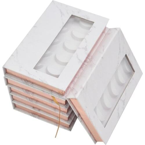 Makeup Lashes Case Wholesale 5pairs Eyelashes Box Package Lash Book Eyelash Packaging Box Faux Cils 25 mm Mink Eyelashes Vendors