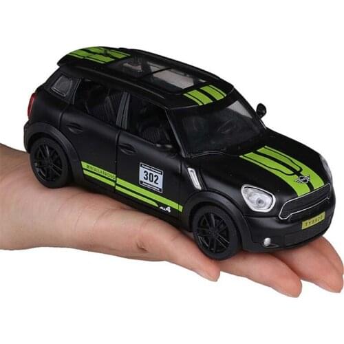 1:32 BMW Mini Alloy Car Diecast Simulation Model Metal Vehicle 6 Open Doors Pull Back Sound And Light Collection Toys for boys