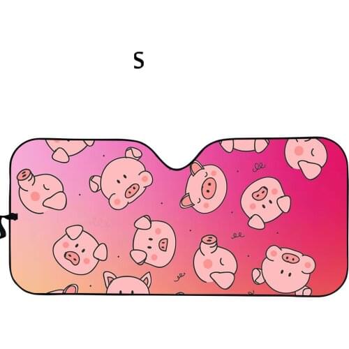 Cartoon Pink Pig Auto Accessories Car Windshield Sun Shade Protect Car Interior Foldable Front Window Sunshade UV Protect Cover