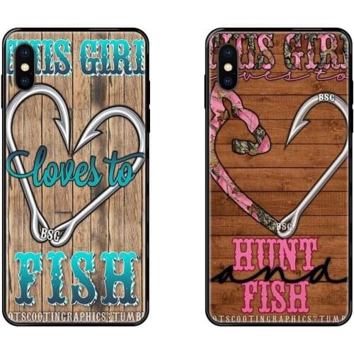 Best Discount This Girl Loves To Hunt And Fish Black Soft Tpu Phone Case Cover For Huawei Honor Mate Play V10 View 10 20 20X 30