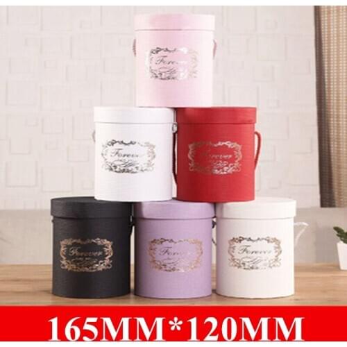 2PCS Round Flower Paper Boxes Lid Hug Florist Flower Bucket Gift Packaging Box Gift Candy Bar Party Wedding gift Storage Boxes