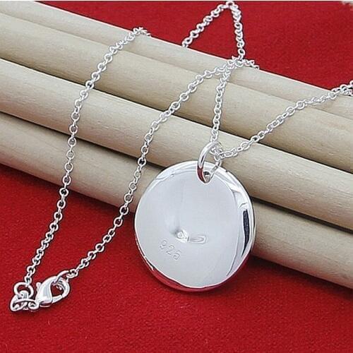 Wholesale Price 925 Sterling Silver Round Charm Pendant Necklaces For Women New Fashion Jewelry Chokers Necklaces