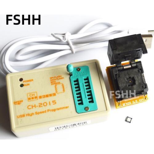 CH2015 programmer+QFN20 to DIP8 adapter for ATtiny24/tiny25/tiny44/tiny45/tiny84/tiny85 AVR chip