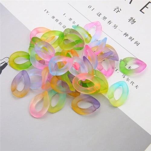 10Pcs Transparent Double Color Opening Acrylic Chain For DIY Making Earrings Necklace Bracelet Bag Clothes Accessories Chain