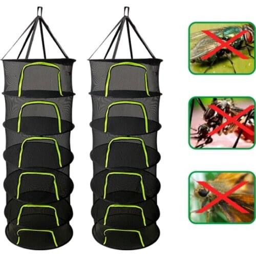 Layers Drying Net for Herbs Hanging Basket Folding Dry Rack Herb Drying Net Dryer Bag Mesh For Flowers Buds Plants Organizer