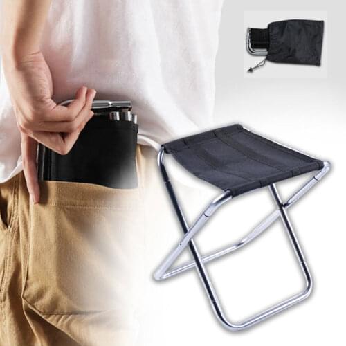 Foldable Small Chair Aluminium Outdoor Portable Ultralight Stool For Fishing Beach Train Picnic Camp Pocket Folding Chair