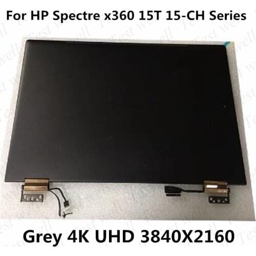 Replacement lcd screen For 15.6" HP Spectre x360 15T 15-CH011DX UHD 4K LCD Display Digitizer hinge Assembly 15-ch L15596-001