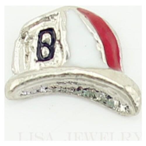 Sport Cap Floating Charms Living Glass Floating Memory Locket Charms For Pendant Lockets