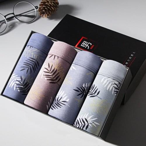 4 Pcs/lot Male Pants Underpants Vetement Homme Cotton Men Underwear Boxer Modal Man Print Short Breathable Flexible Shorts Boxer