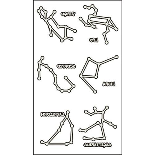 Waterproof Temporary Luminous Tattoo Sticker Constellation Virgo Leo Scorpio Libra Capricorn Flash Fake Tatto for Women Men