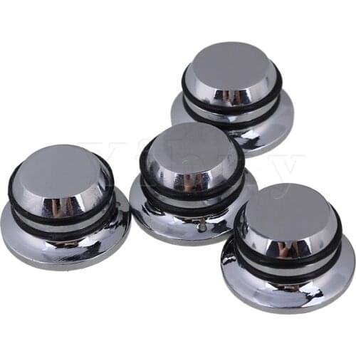Yibuy 4 Pieces Chrome Plated Speed Control Dome Knob for Electric Guitar Silver