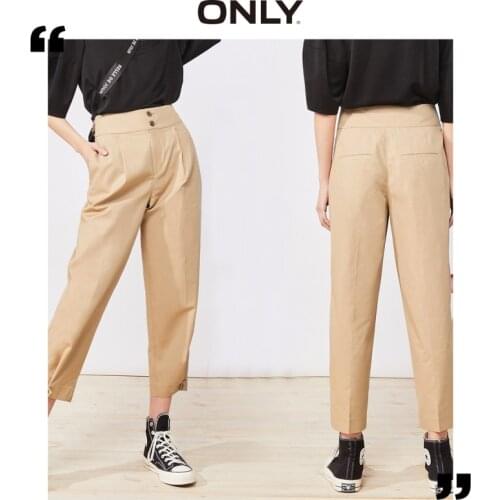ONLY summer folds craft ankle button decoration design casual pants women | 120214515