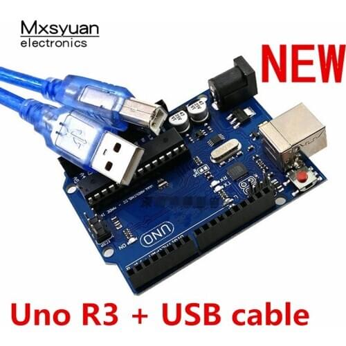 1PCS/LOT Uno R3 atmega16u2 compatible Arduino uno R3 USB cable uno R3 plastic case