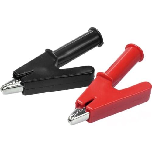 10 Pairs Red+Black Crocodile Alligator Clips Safety Test With 4 Mm Banana Plugs For Electrical Or Laboratory Electric Testing