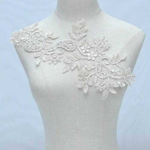 10PCS Packed Floral Lace Appliques Embroidered Appliques Lace Patches for Wedding Dress DIY Clothing, Bridal Veil Decoration