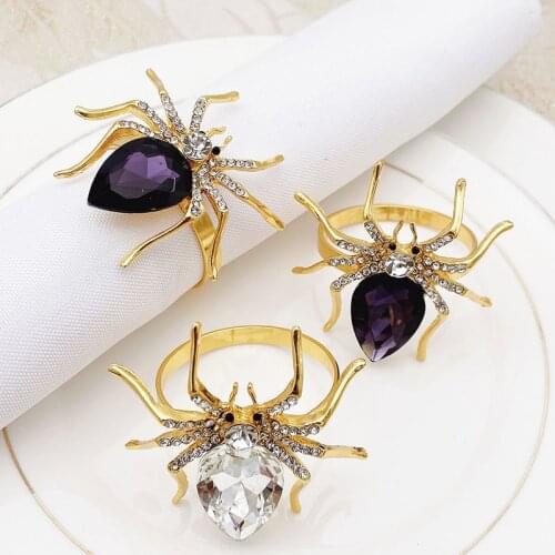 12PCS Halloween purple spider napkin ring napkin buckle napkin ring
