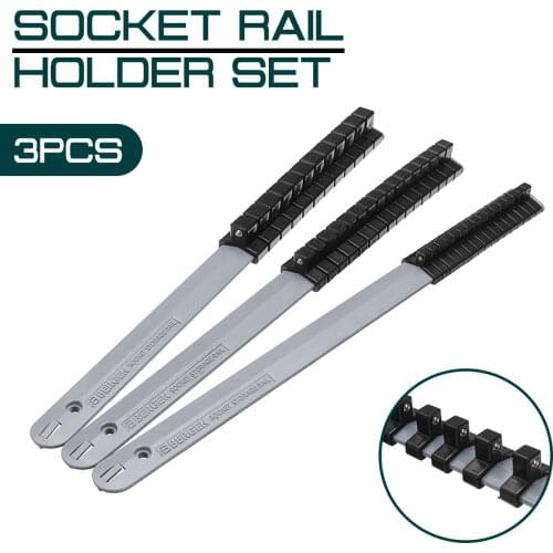 3PCS/SET 1/4" 3/8" 1/2" Wall Wrench Organizer Socket Rack Storage Drive Rail Tray Holder Shelf Stand 34cm Dropshipping