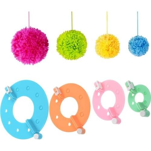 4 Size Pompom Makers for Fluff Ball Yarn Weaver Needle Craft DIY Wool Knitting Craft Tool Kits