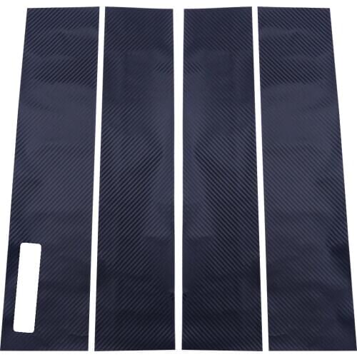 4pcs Carbon Fiber Style Black Car Window Door Pillar Post Cover Sticker Trim Vinyl Decal Fit for Ford F150 2017 2018 2019 2020