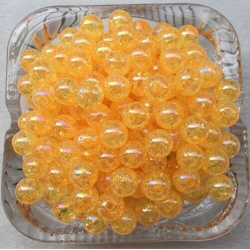 40pcs 8mm Orange AB Chunky crack Beads Jewelry Bubblegum Necklace
