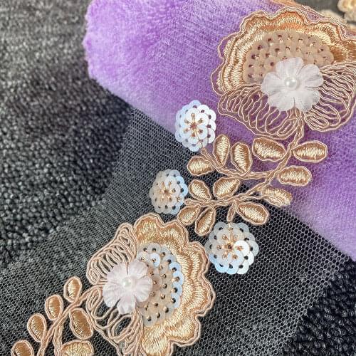 1 yard Lace Ribbon Trim Applique Sewing Embroidered Dress the cloth tissu braid Accessories Decoration African Fabric wide 8cm