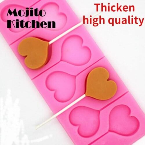 Love Heart Shape Silicone Lollipop Molds Jelly and Candy Molds Cake Mold Variety Shapes Cake Decorating Form Silicone Bakeware