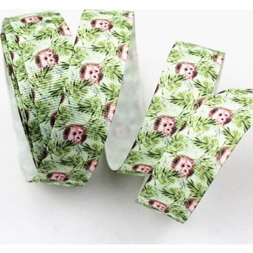 9-75mm width Cartoon Hedgehog and christmas tree printed grosgrain ribbon DIY handmade materials wedding gift wrap tape ribbon