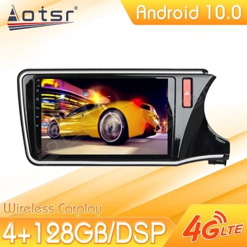 Android 10 Car Multimedia Stereo Player For Honda City 2014-2019 Tape Radio Recorder Video Auto GPS Navi Head Unit No 2Din 2 Din