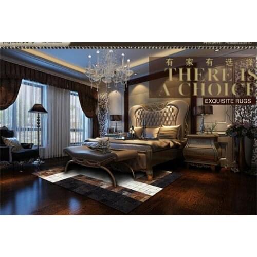 Free shipping 1 piece via DHL 100% natural genuine cowhide hand knotted pakistan carpet