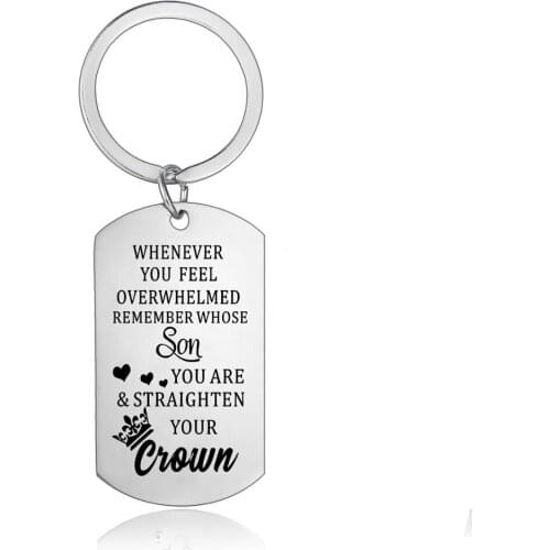 12PCs Son Keychain Whenever You Feel Overwhelmed Remember Whose Straighten Your Crown Birthday Gifts Inspirational Jewelry