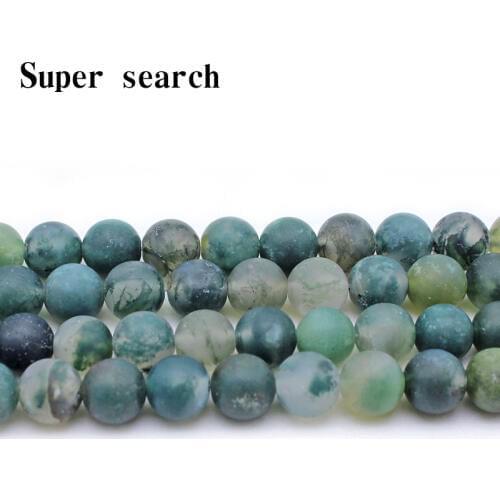 Natural Aquatic Plant Agat Loose Strand Stone Beads for DIY Jewelry Jewellery Making Pick Size 4 6 8 10 12mm