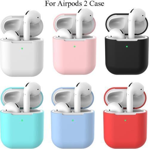 Earphone Case For Apple AirPods 2 Silicone Soft TPU Cover Wireless Bluetooth Headphone Air Pods Pouch Protective For AirPod Case