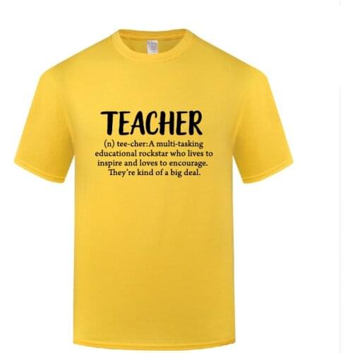 Funny Teacher Definition Cotton T Shirt Graphic Men O-Neck Summer Short Sleeve Tshirts Clothes