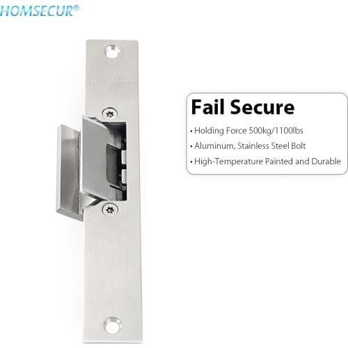HOMSECUR 500KG Holding Force Electric Strike Lock For Wood/Glass/Metal Door