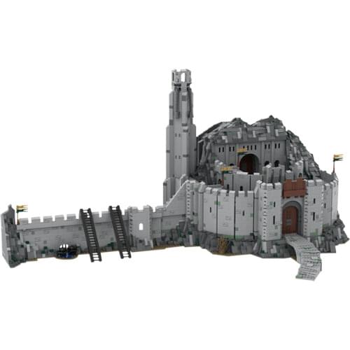 Moc Architecture Series Helms Deep UCS Scale Fortress of War World Famous Medieval Castle Building Blocks DIY KidsAssembly Toy