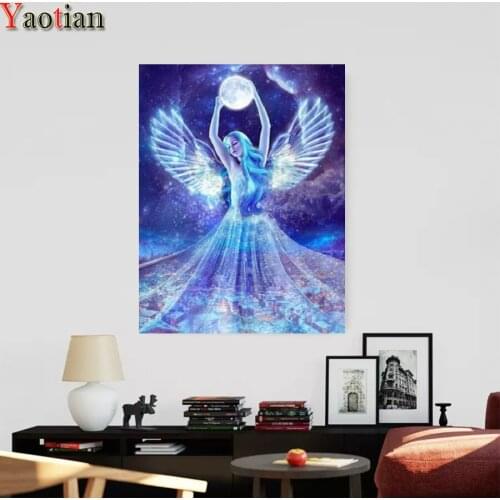 Handwork Gift Diamond Painting Angel Girl Diamond Embroidery Cross Stitch Kits Mosaic Fantasy Fairytale Sale Rhinestones Decor